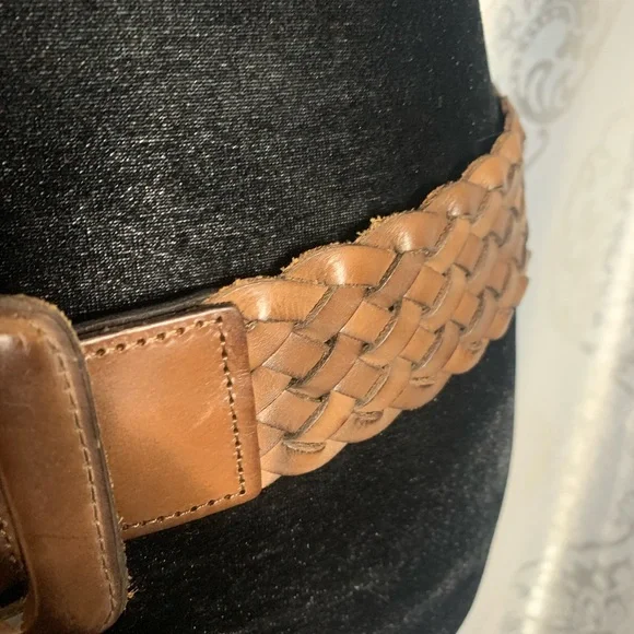 Banana Republic Basket Weaved Brown Belt Vintage 90s Belt Banana Republic Basket Weave Wide Woven  main image 2